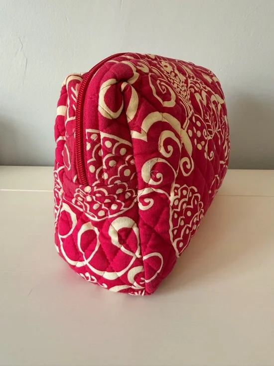 Vera Bradley Twirly Birds Pink Large Cosmetic Pouch - Picture 2 of 7
